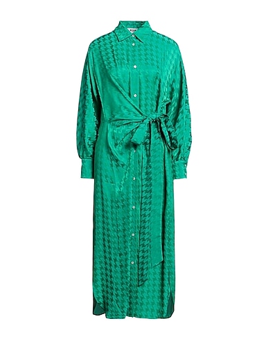 MSGM Long dress Emerald green 64% Acetate, 36% Viscose