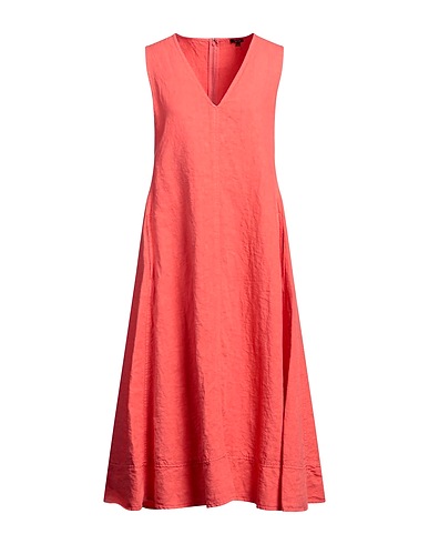 ASPESI Midi dress Coral 100% Linen
