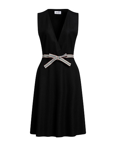NIŪ Vestido midi Negro 70% Lana, 25% Poliamida, 5% Otras Fibras