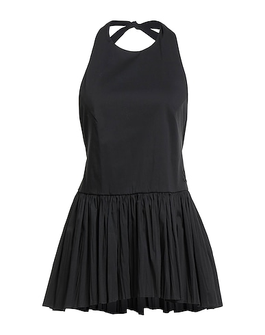 SEMICOUTURE Short dress Black 79% Cotton, 18% Polyamide, 3% Elastane, Polyurethane, Viscose
