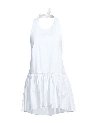 SEMICOUTURE Elegant dress White 79% Cotton, 18% Polyamide, 3% Elastane, Polyurethane, Viscose