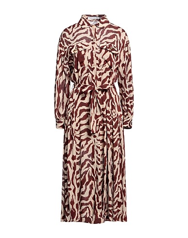 SIMONA CORSELLINI Midi dress Brown 100% Polyester