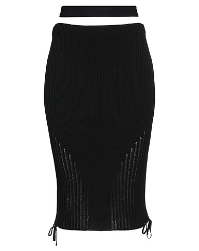 ANDREĀDAMO Midi skirt Black 80% Viscose, 10% Polyester, 9% Polyamide, 1% Elastane