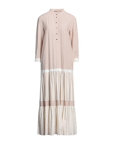 PUROTATTO DRESSES Beige 55% Linen, 45% Viscose