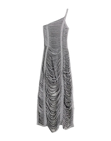 CIRCUS HOTEL Midi dress Silver 70% Viscose, 30% Polyester