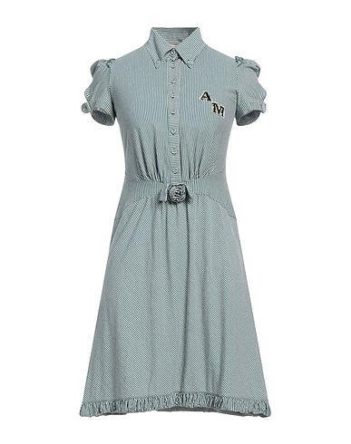 ANNA MOLINARI Shirt dress Deep teal 78% Cotton, 17% Polyamide, 5% Elastane