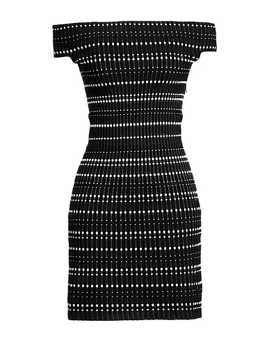 MCQUEEN Short dress Black 96% Viscose, 4% Polyester, Cotton, Polyamide