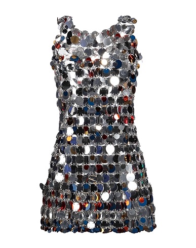 RABANNE Sequin dress Silver 60% Plastic, 40% Steel