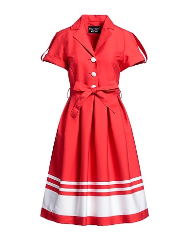 BOUTIQUE MOSCHINO Midi dress Red 92% Cotton, 8% Polyamide