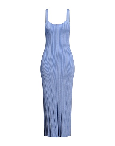 MAJESTIC FILATURES Long dress Light blue 54% Organic cotton, 24% Viscose, 15% Elastane, 7% Metallic fiber