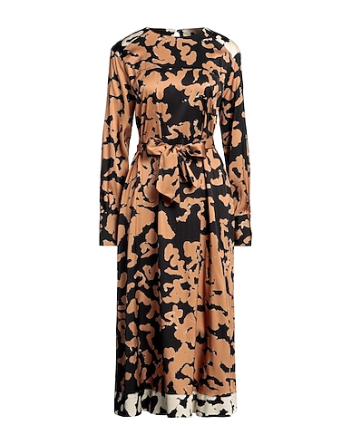 LIVIANA CONTI Midi dress Camel 97% Viscose, 3% Elastane