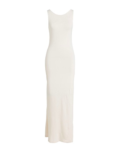 MAJESTIC FILATURES Long dress Cream 94% Viscose, 6% Elastane