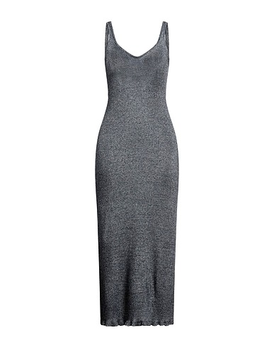 MAJESTIC FILATURES Midi dress Navy blue 54% Viscose, 46% Metallic fiber