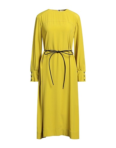 LIVIANA CONTI Midi dress Lime green 76% Acetate, 24% Silk