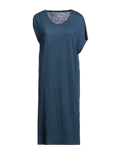MAJESTIC FILATURES Midi dress Blue 94% Linen, 6% Elastane