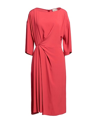 SEMICOUTURE Midi dress Coral 65% Acetate, 35% Silk