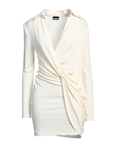 JACQUEMUS Sheath dress Ivory 82% Viscose, 11% Polyamide, 7% Elastane