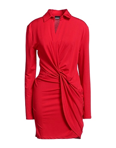 JACQUEMUS Kurzes Kleid Rot 82% Viskose, 11% Polyamid, 7% Elastan