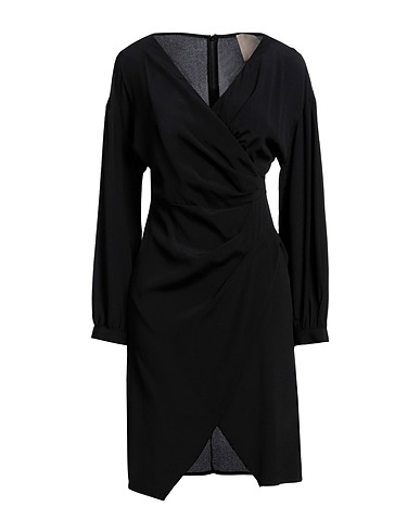 SEMICOUTURE Short dress Black 65% Acetate, 35% Silk
