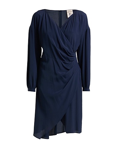 SEMICOUTURE Short dress Navy 65% Acetate, 35% Silk