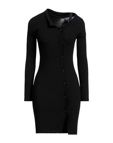 JACQUEMUS Sheath dress Black 82% Wool, 17% Polyamide, 1% Elastane
