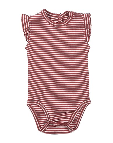 PLAY UP Baby bodysuit Chocolate brown 98% Organic cotton, 2% Elastane