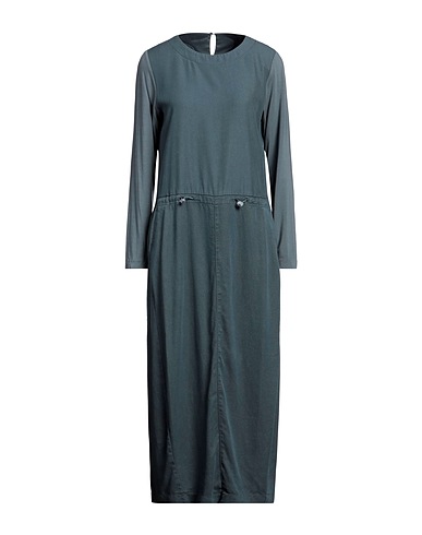 EUROPEAN CULTURE Midi dress Slate blue 98% Lyocell, 1% Elastane, 1% Cotton