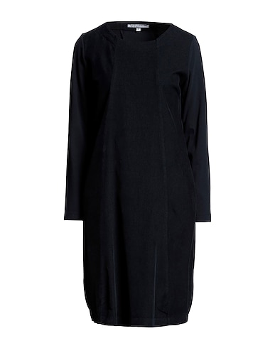EUROPEAN CULTURE Midi dress Navy blue 98% Cotton, 2% Elastane