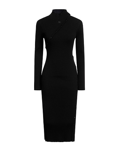 COURRÈGES Midi dress Black 70% Viscose, 30% Polyester