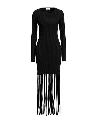 GANNI Long dress Black 59% Rayon, 40% Polyamide, 1% Elastane