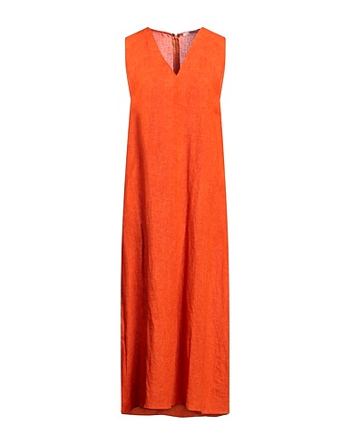 MALÌPARMI Long dress Orange 100% Linen