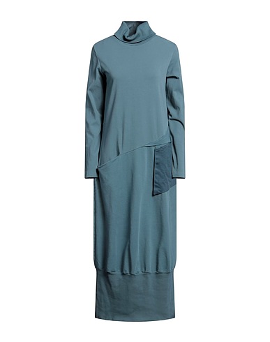 EUROPEAN CULTURE Midi dress Deep teal 93% Cotton, 5% Elastane, 2% Modal