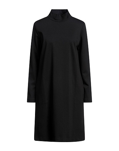 EUROPEAN CULTURE Kurzes Kleid Schwarz 65% Viskose, 30% Polyamid, 5% Elastan