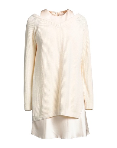 SEMICOUTURE Vestito corto Avorio 80% Lana, 20% Poliammide