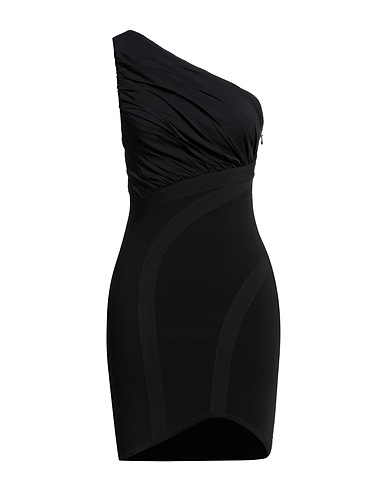 HERVÉ LÉGER Robe asymétrique Noir 66% Viscose recyclée, 18% Nylon, 14% Polyester, 2% Élasthanne