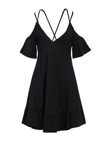 SHOPART Short dress Black 50% Cotton, 50% Modal