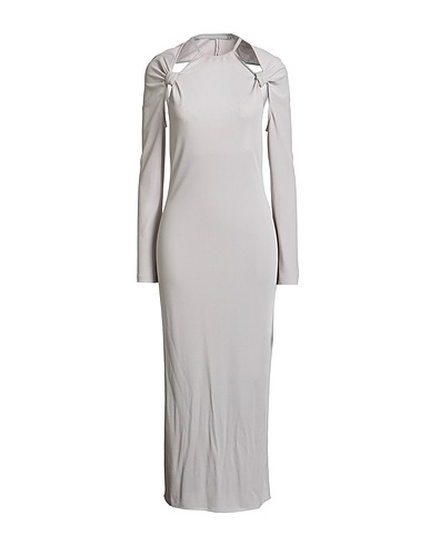 JACQUEMUS Long dress Light grey 82% Viscose, 18% Polyamide