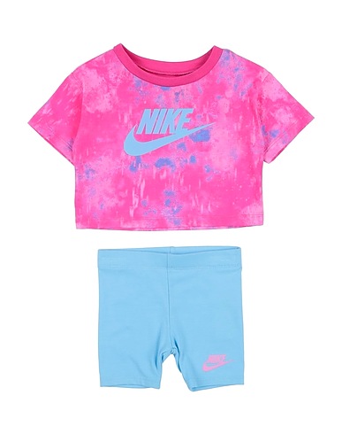 NIKE Completo Baby  BOXY TEE & BIKE SHORT
 Fucsia 100% Cotone