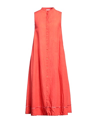 ROSSOPURO Midi dress Coral 100% Linen