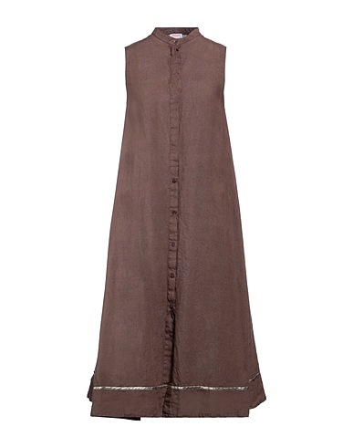 ROSSOPURO Midi dress Brown 100% Linen