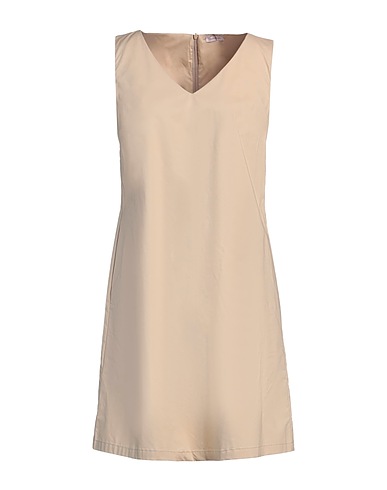 ROSSOPURO Short dress Beige 100% Cotton