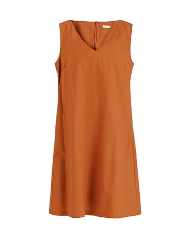ROSSOPURO Short dress Brown 100% Cotton