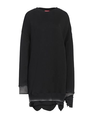 DIESEL ミニワンピース・ドレス ブラック コットン 100% / ポリウレタン