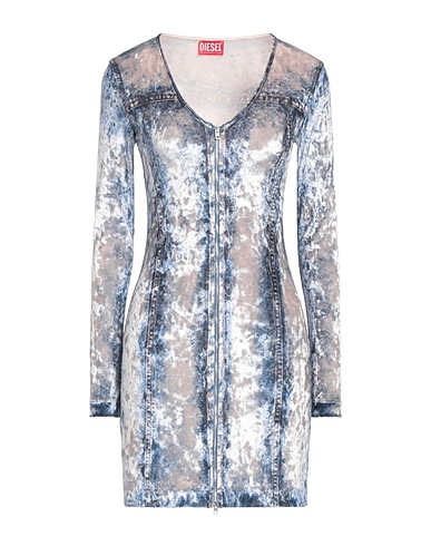 DIESEL Sheath dress Blue 93% Polyester, 7% Elastane