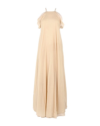 KAOS Langes Kleid Beige 100% Baumwolle