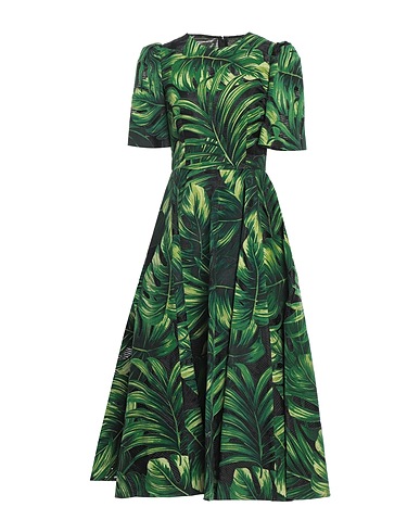 DOLCE&GABBANA Midi dress Green 71% Polyamide, 17% Viscose, 12% Silk