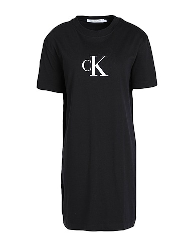 CALVIN KLEIN JEANS Kurzes Kleid Schwarz 100% Baumwolle