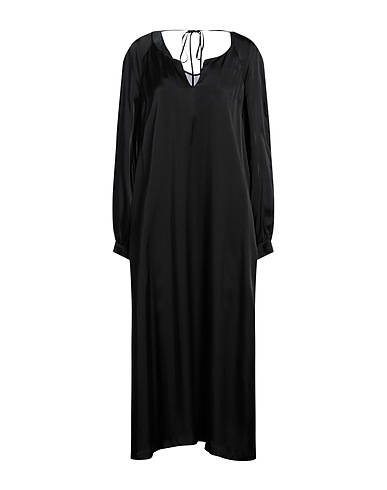 SEMICOUTURE Vestito midi Nero 87% Acetato, 13% Seta