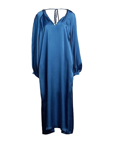 SEMICOUTURE Midi dress Slate blue 87% Acetate, 13% Silk
