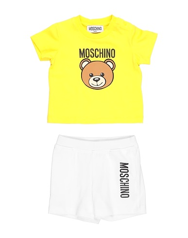 MOSCHINO BABY 베이비 상하세트  옐로우 100% 코튼, 엘라스테인